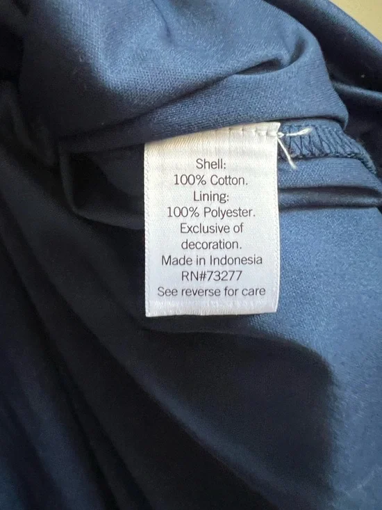 LC Lauren Conrad Navy Blue Floral Cottagecore Maxi Ruffle Tie Waist Dress Large - Picture 12 of 12